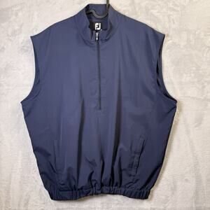 Footjoy Vest 1/2 Zip Men's Medium Navy Blue Golf Preppy Tennis Spring